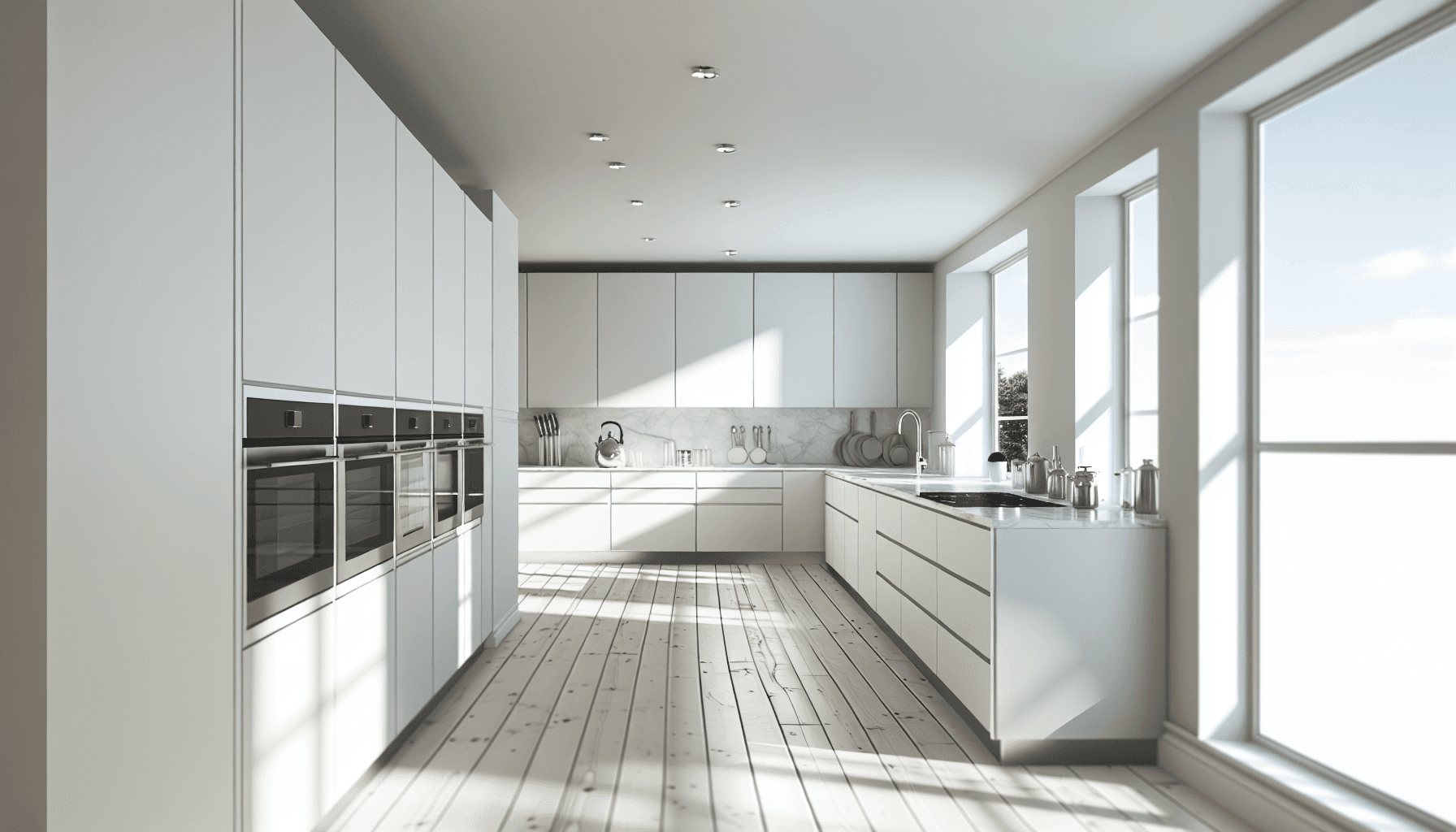 Moderne køkken efter renovering med øget værdi