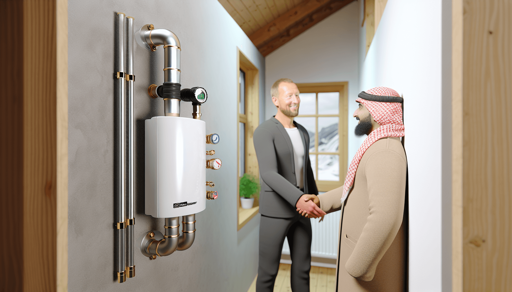 Professionel VVS-installatør giver håndtryk til kunde