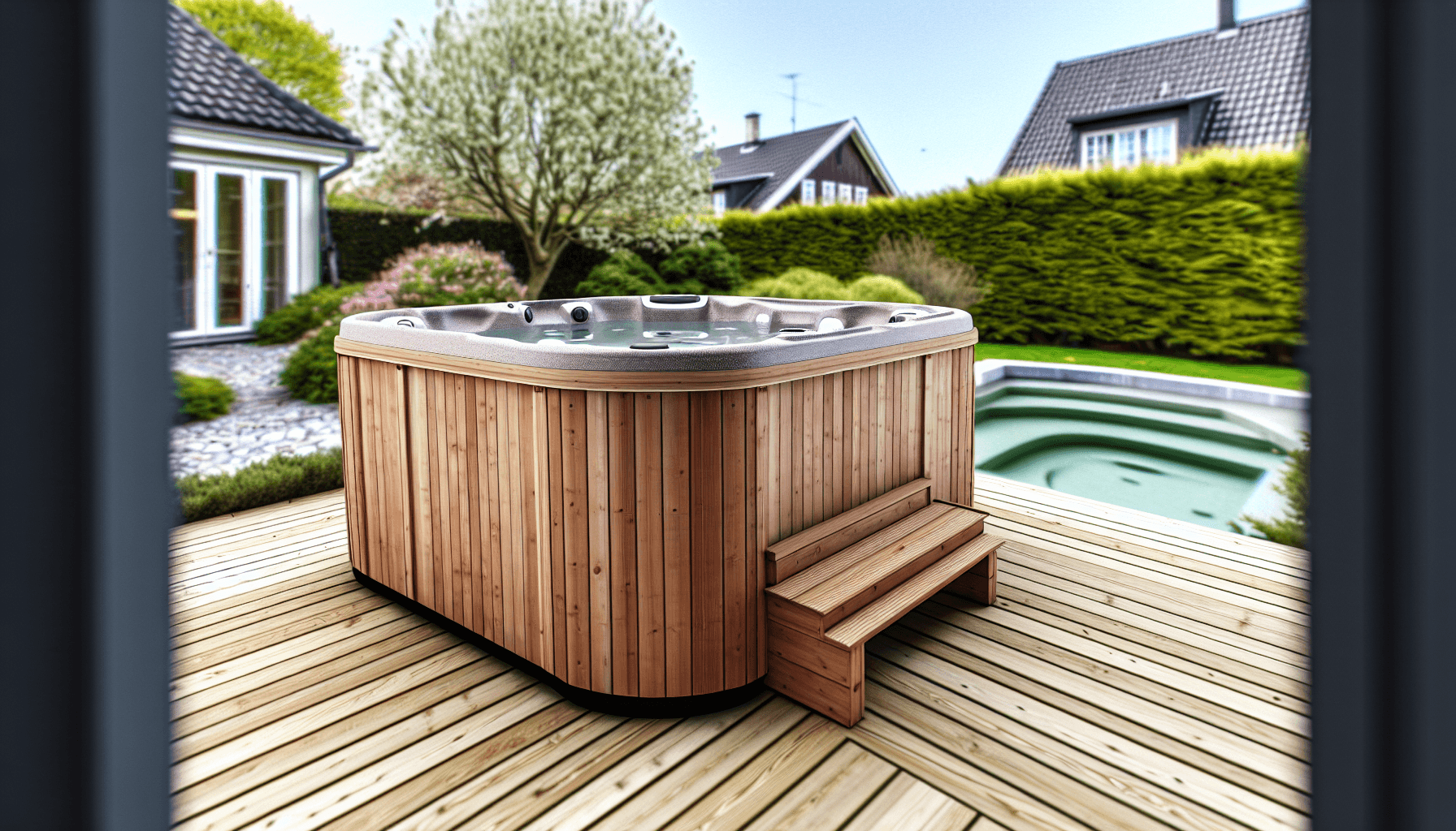 Elegant vildmarksbad i dansk have med nordisk design