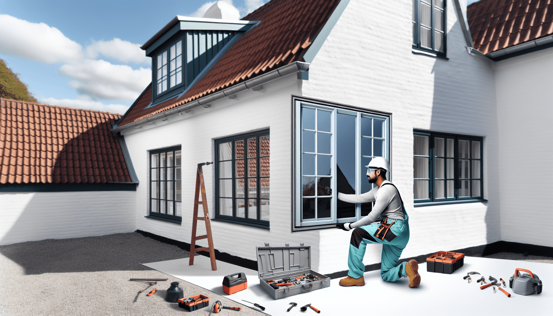 Håndværker installerer nyt energieffektivt vindue